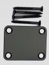 BLACK ELECTRIC GUITAR NECK PLATE AND SCREWS